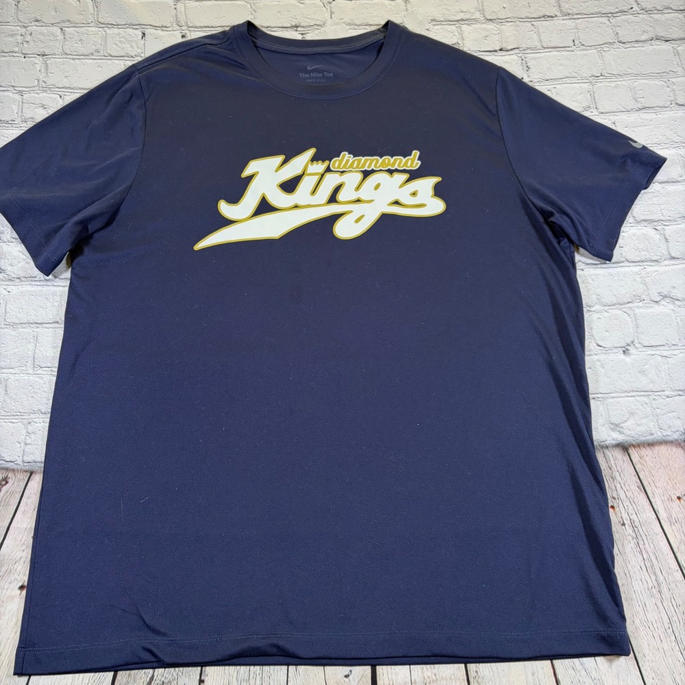 Nike Mens XL Dri-FIT Diamond Kings Graphic T-Shirt Navy Blue Short Sleeve Tee